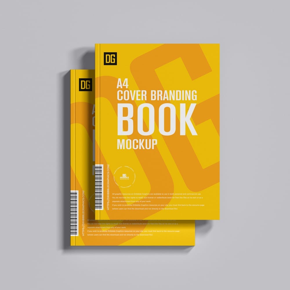 A4 Cover Branding Book Mockup PSD