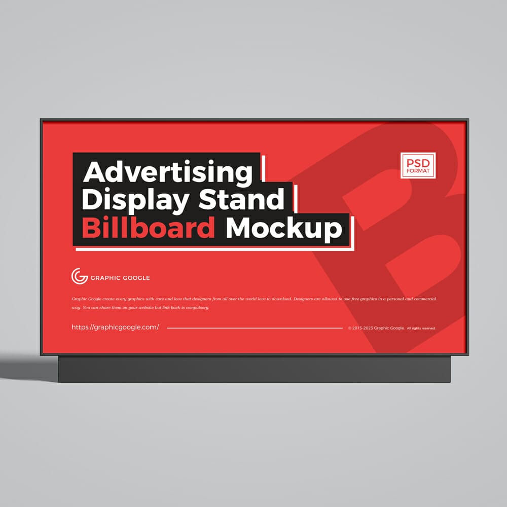 Advertising Display Stand Billboard Mockup PSD