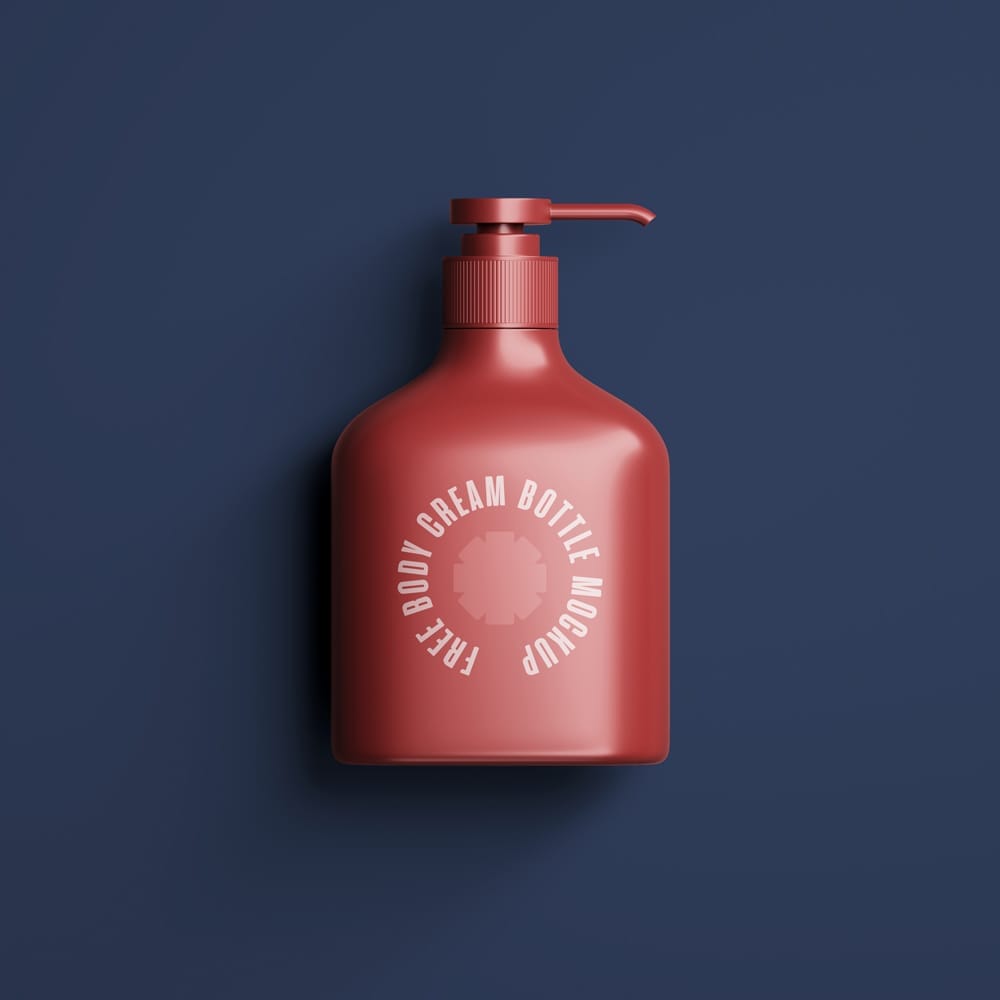 Body Cream Bottle Mockup PSD