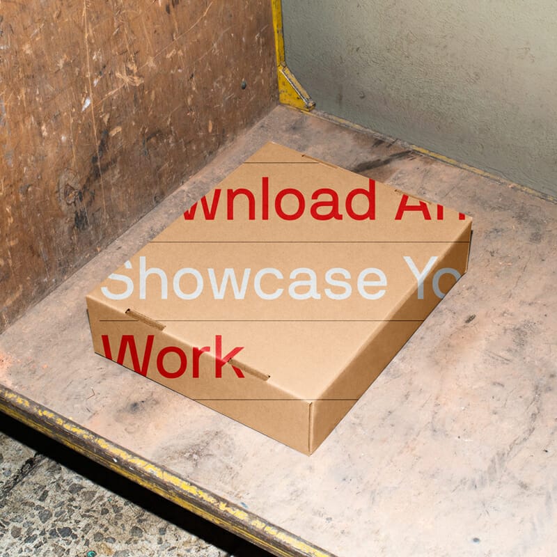 Box Lying on a Trolley Mockup PSD