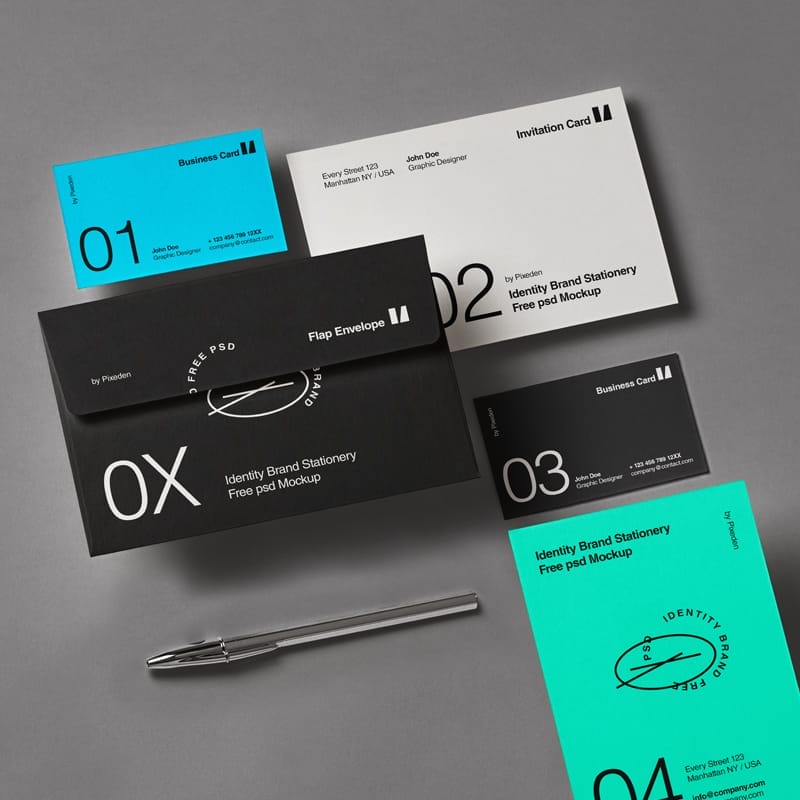 Branding Identity Stationery Mockup Set PSD