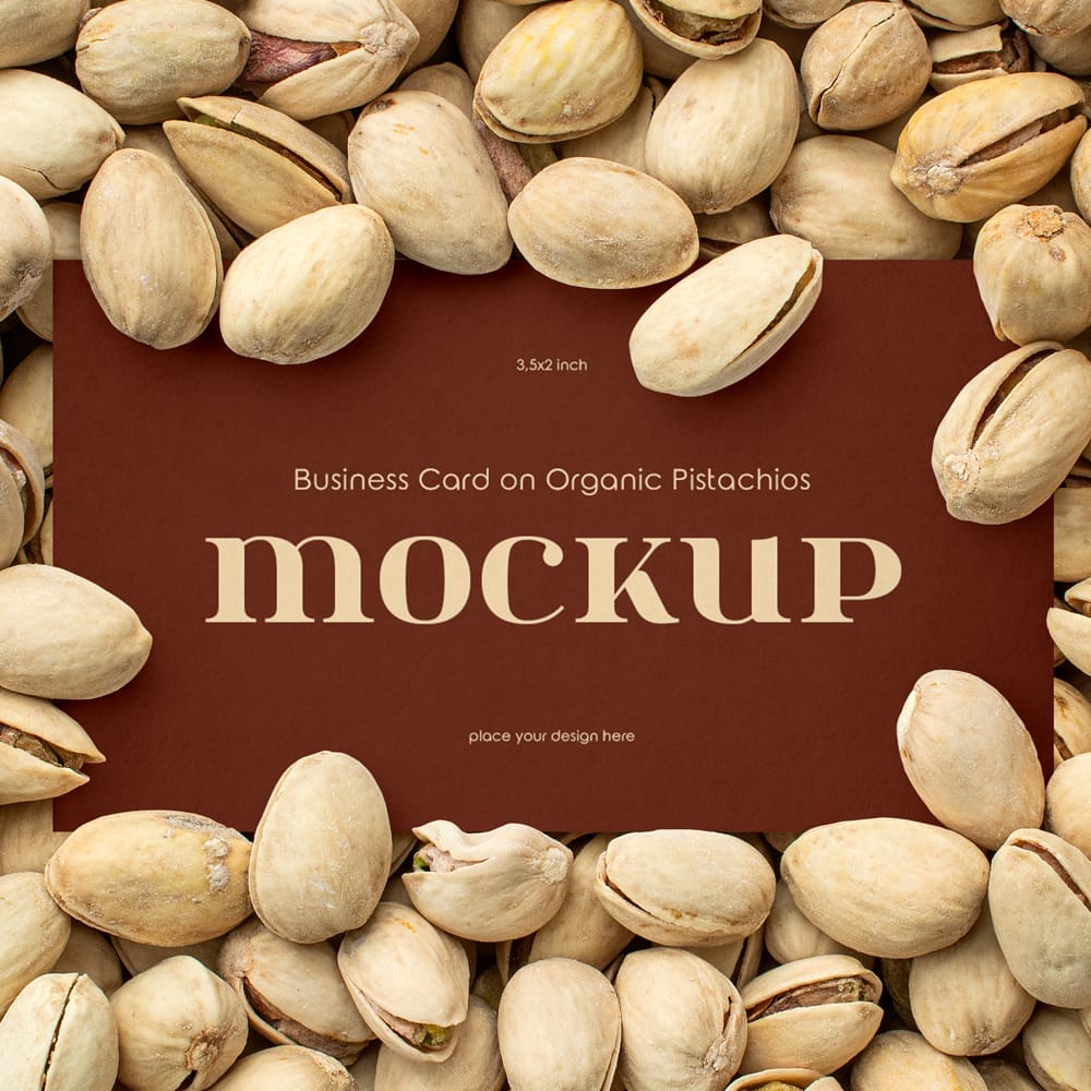 Business Card Mockup on Organic Pistachios