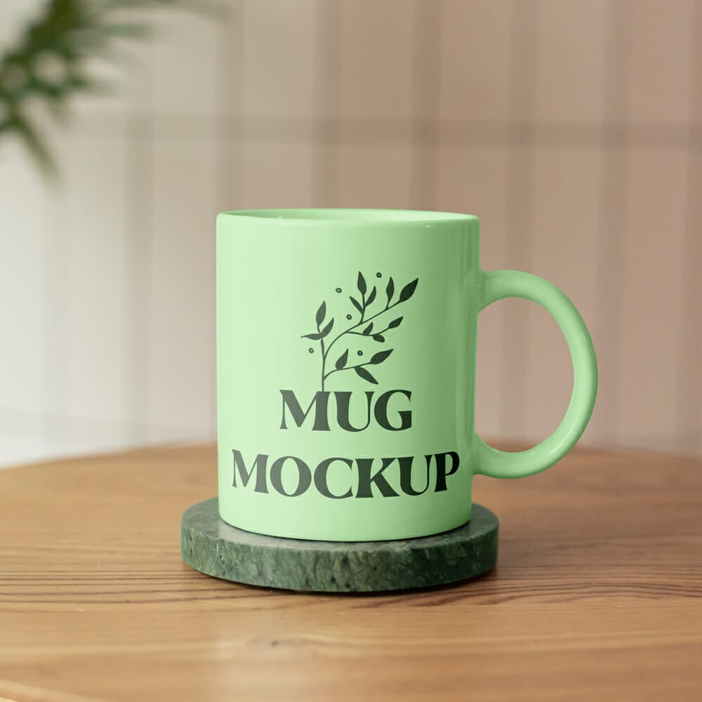 Ceramic Mug on Stand Mockup PSD