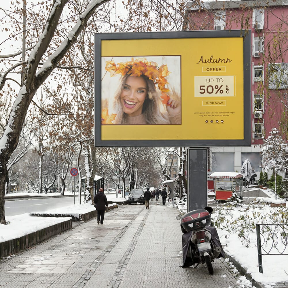 City Advertising Billboard Mockup PSD