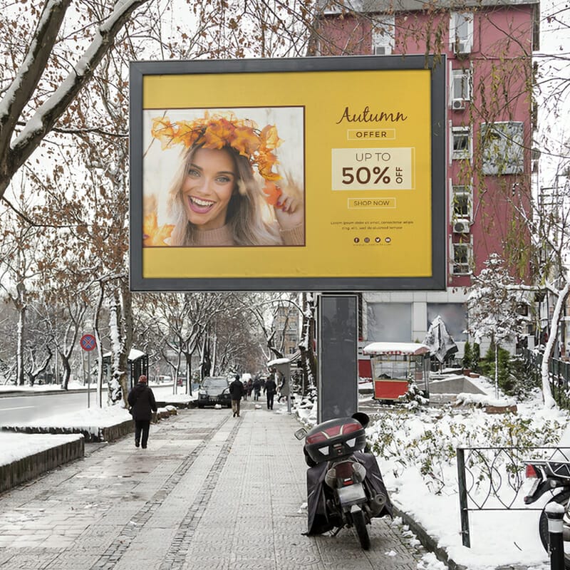 City Advertising Billboard Mockup