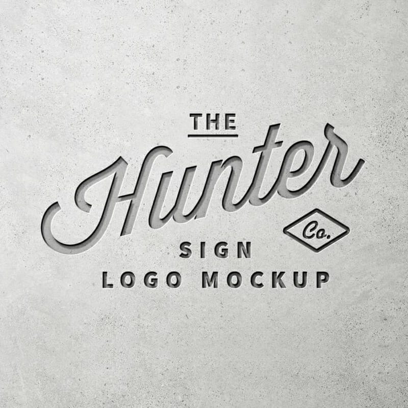 Concrete Wall Logo Mockup