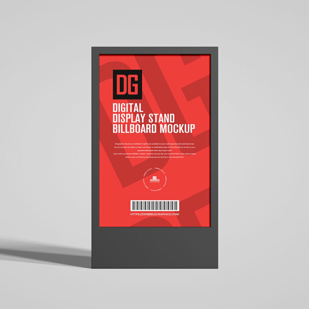 Digital Display Stand Billboard Mockup PSD
