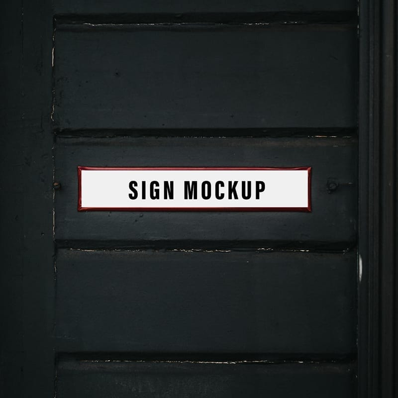 Door Sign Mockup PSD