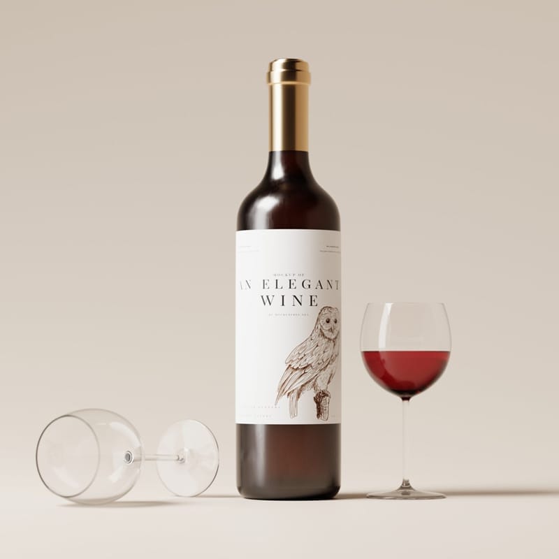 Elegant Red Wine Bottle Mockups