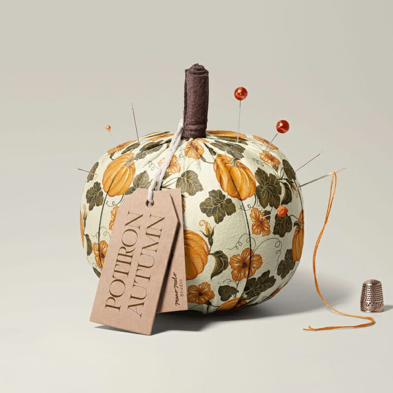 Fabric Pumpkin Mockup PSD