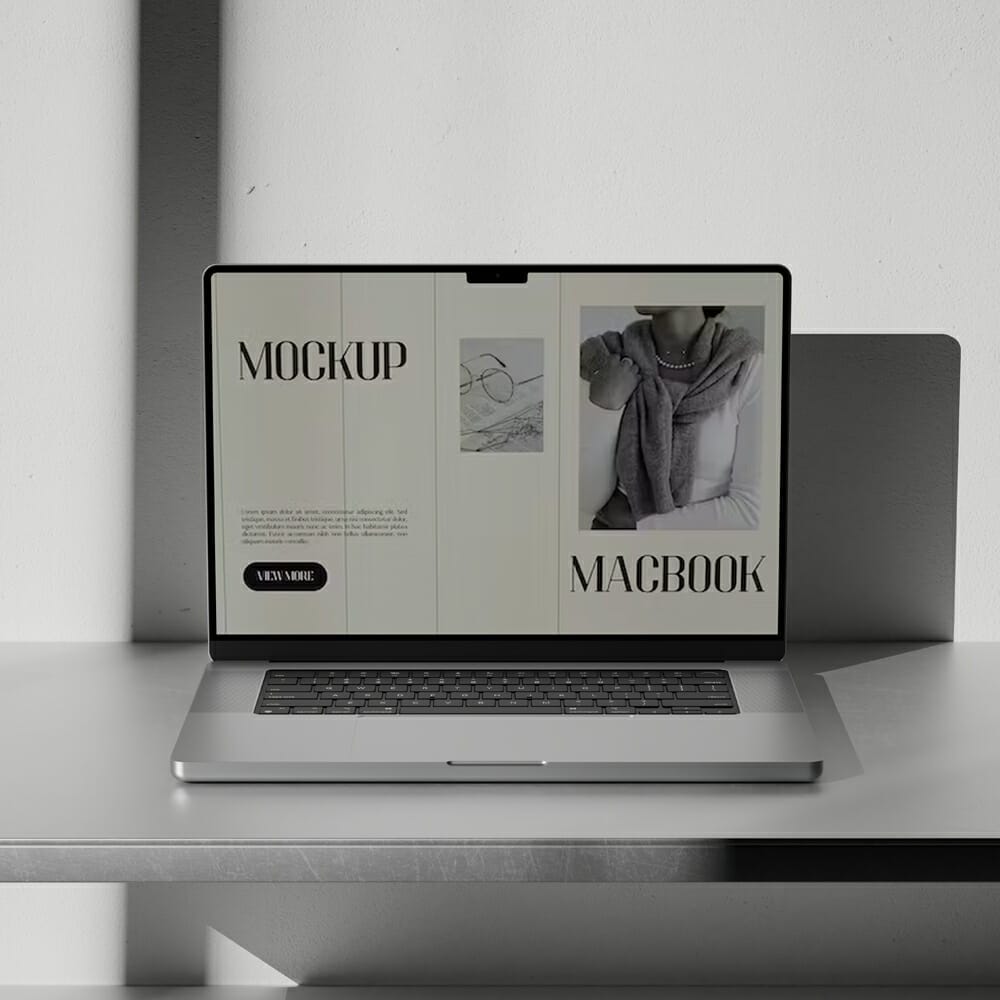 Falk Industrial Macbook Mockup PSD