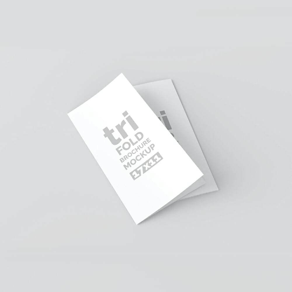 Free 17×11 Trifold Brochure Mockup PSD