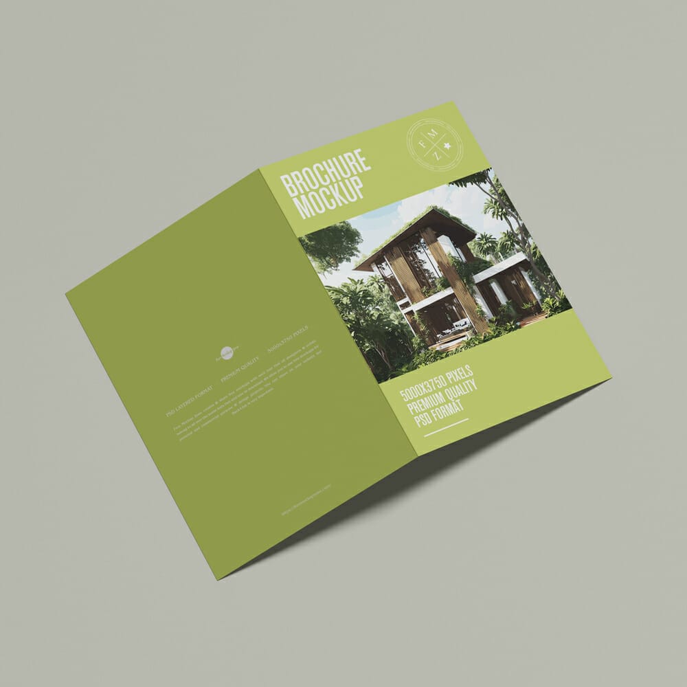 Free Bi-Fold A4 Brochure Mockup Design PSD