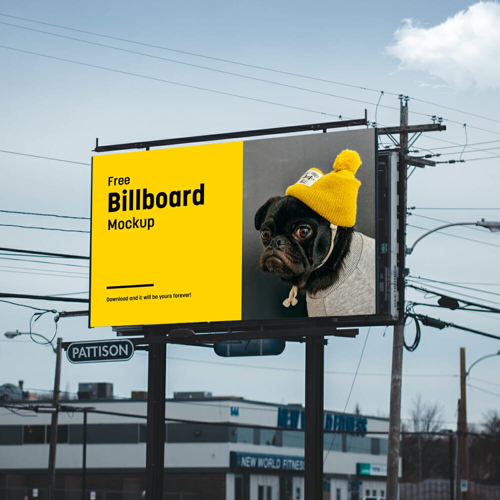 Free City Billboard Mockup PSD