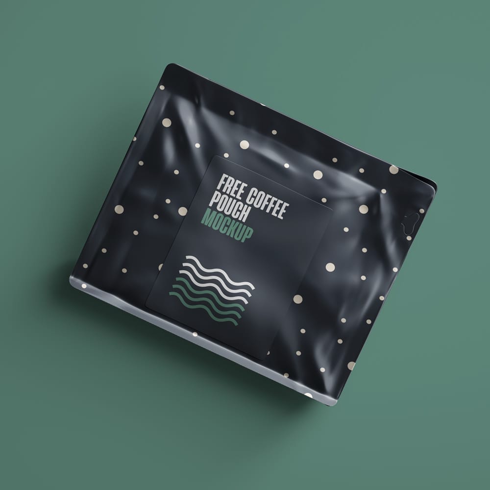 Free Coffee Pouch Mockup PSD