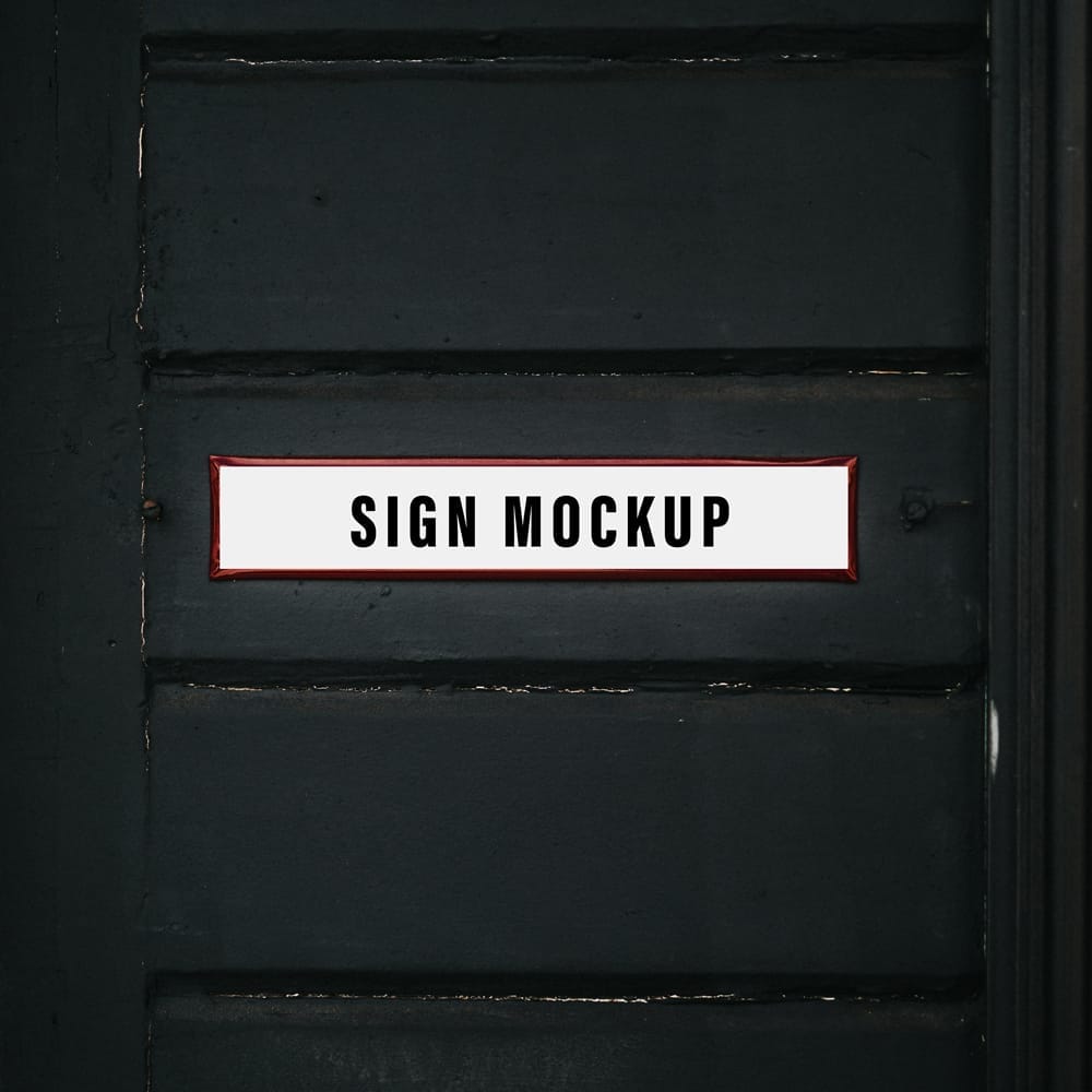 Free Door Sign Mockup PSD