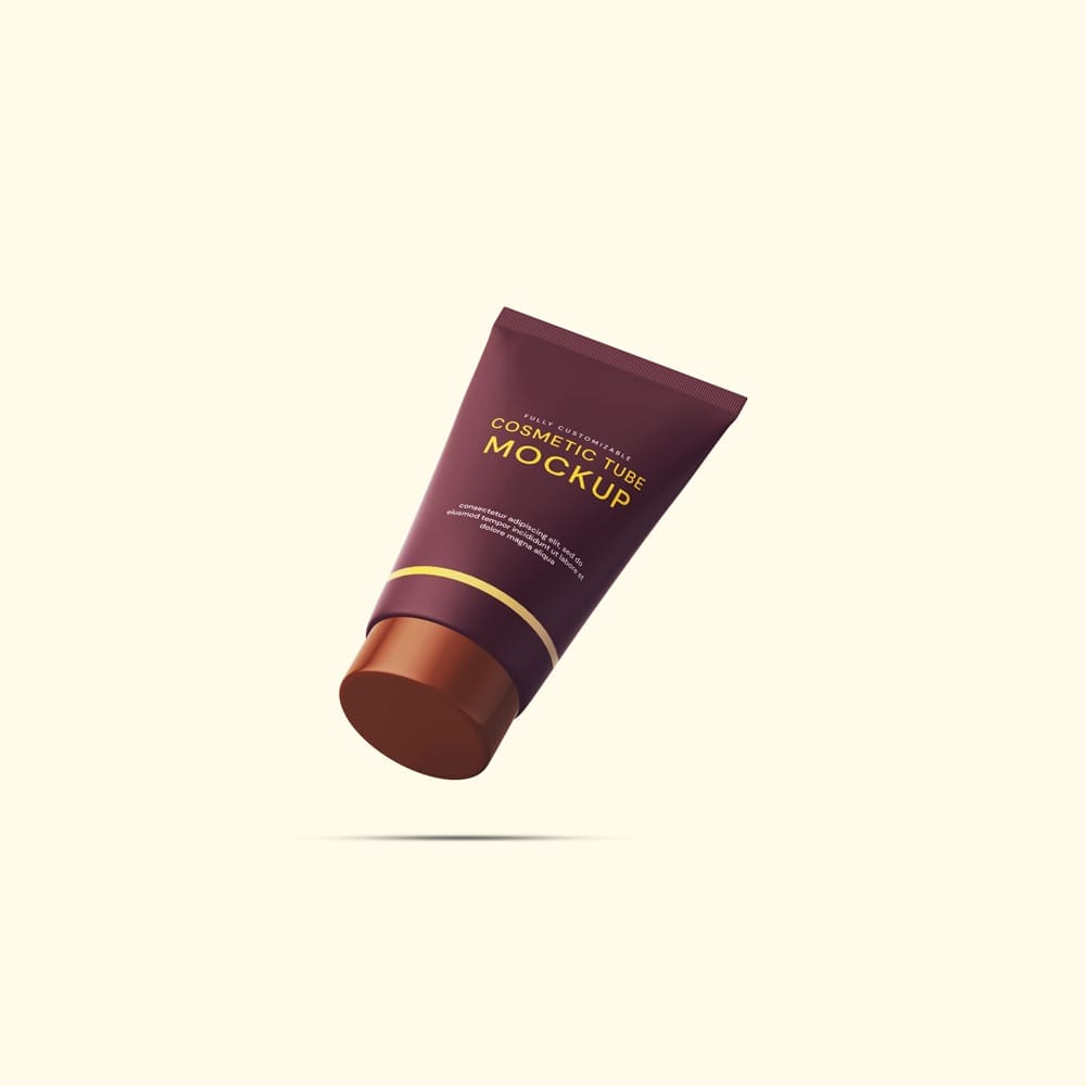 Free Floating Cosmetic Tube Mockup PSD