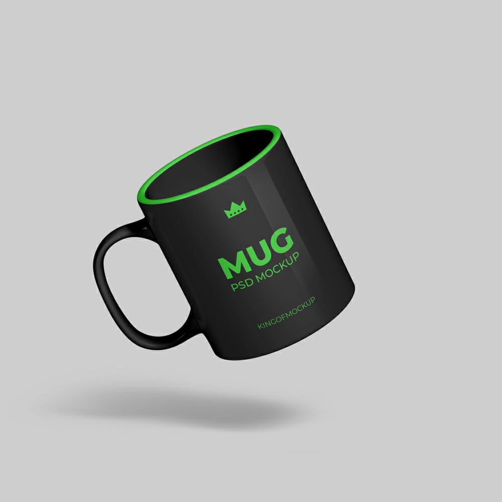 Free Floating Mug Mockup PSD