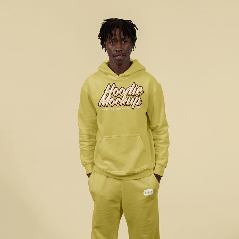 Free Hoodie with Sweatpants Mockup PSD