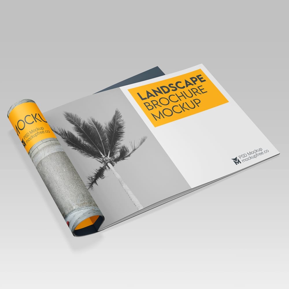 Free Landscape Brochure Mockup Design PSD
