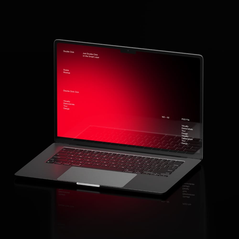 Free MacBook Air Mockup Design PSD