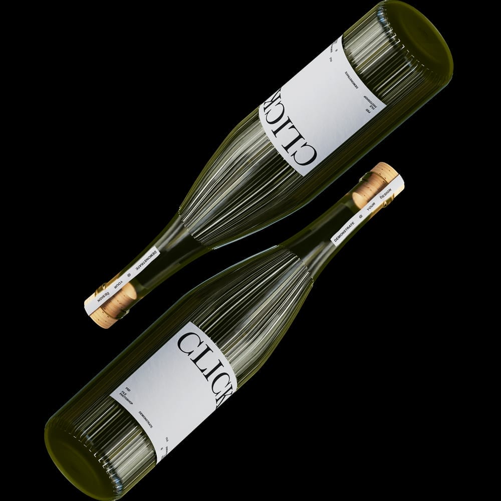 Free Realistic Wine Bottles Mockup PSD