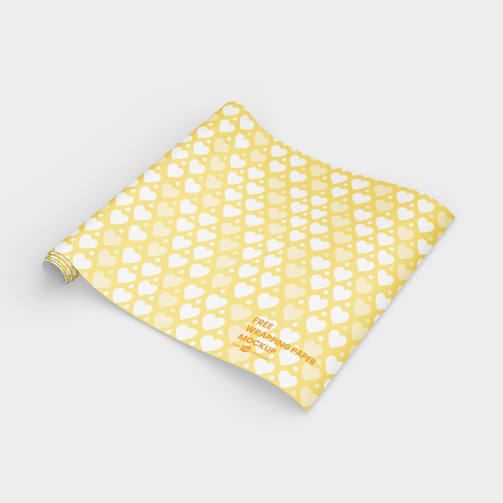 Free Realistic Wrapping Paper Mockup PSD