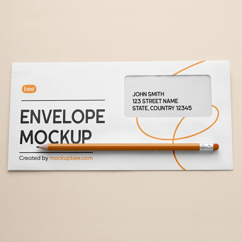Free Rectangle Envelope Mockup PSD