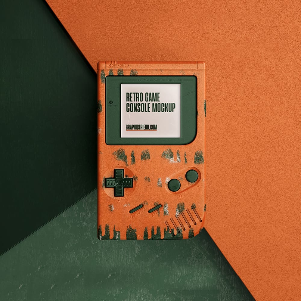 Free Retro Game Console Mockup PSD