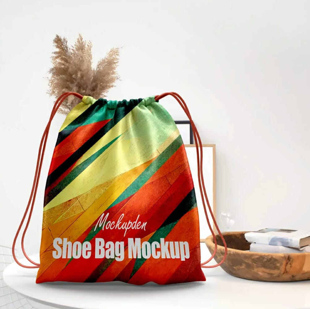 Free Shoe Bag Mockup Template PSD