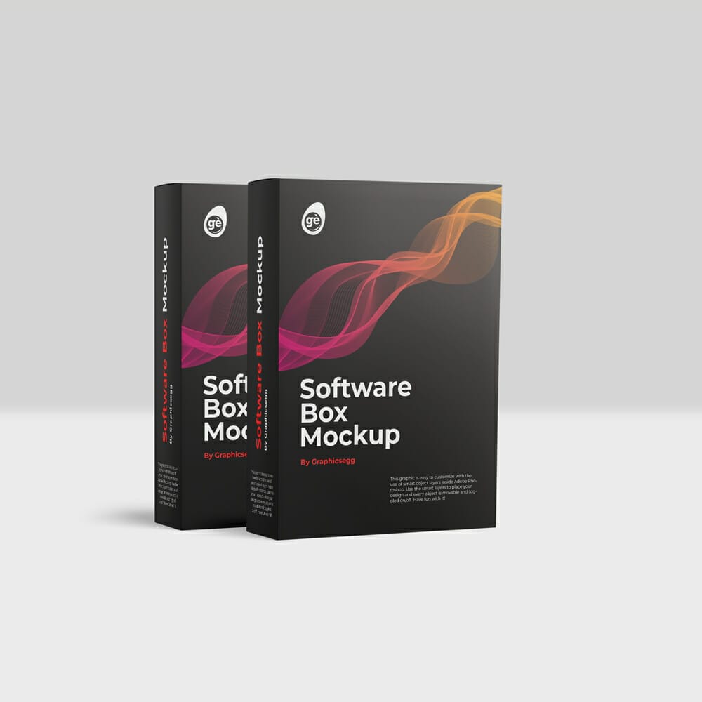 Free Software Box Mockup Set PSD