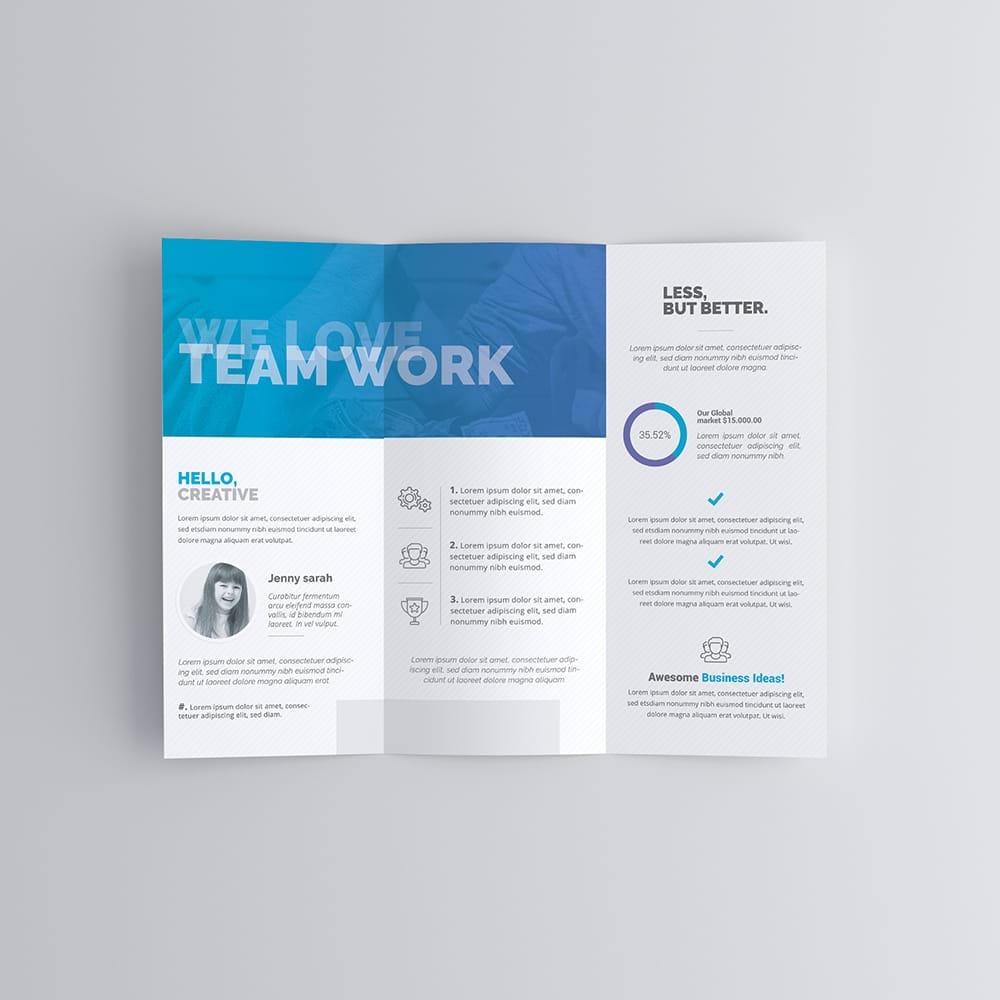 Free US Letter Trifold Brochure Mockup PSD