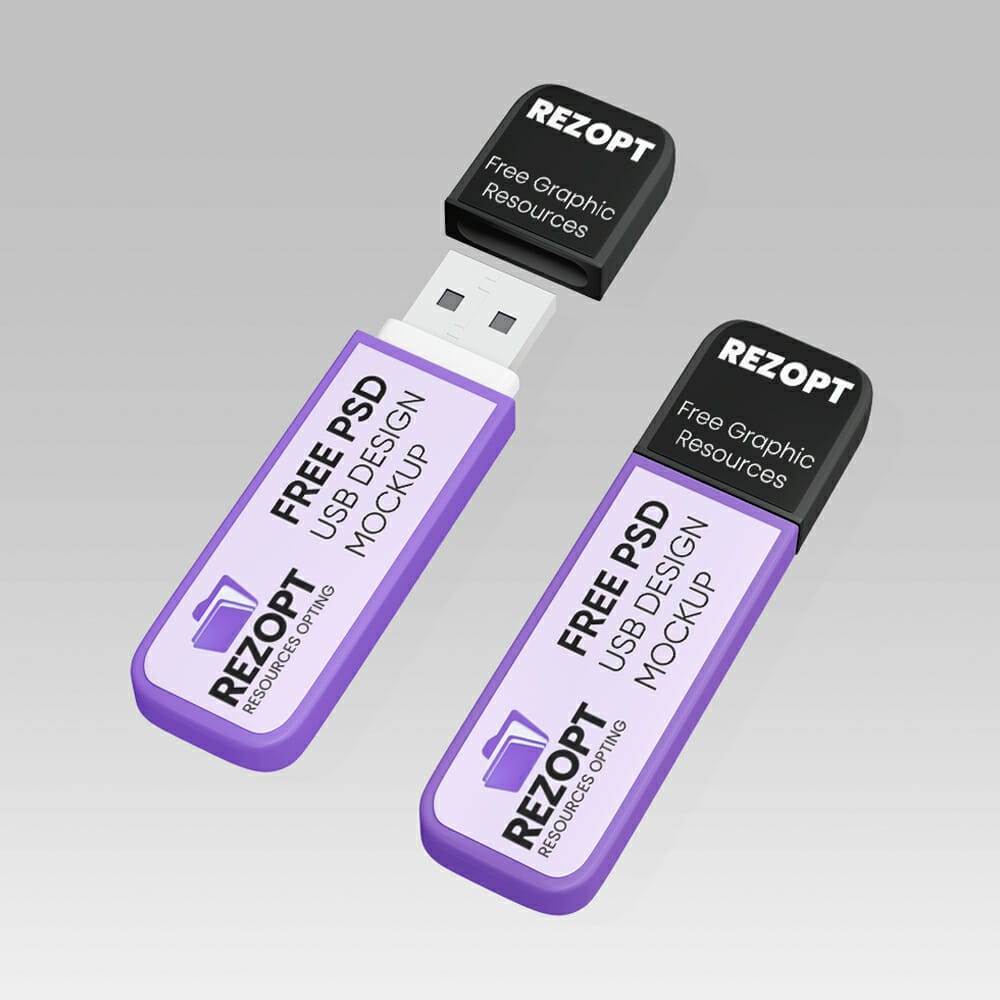 Free USB Pen Drive Mockup PSD