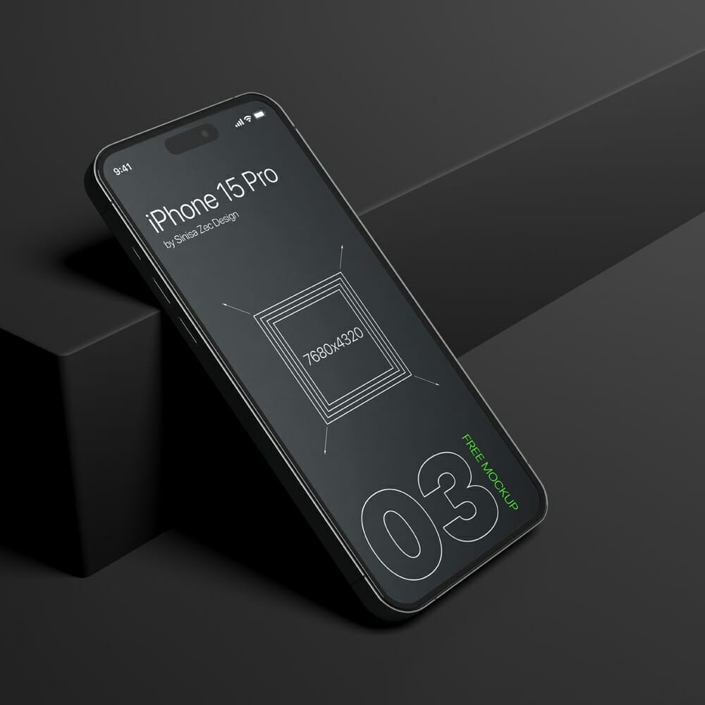 Free iPhone 15 Pro Mockup v3 PSD