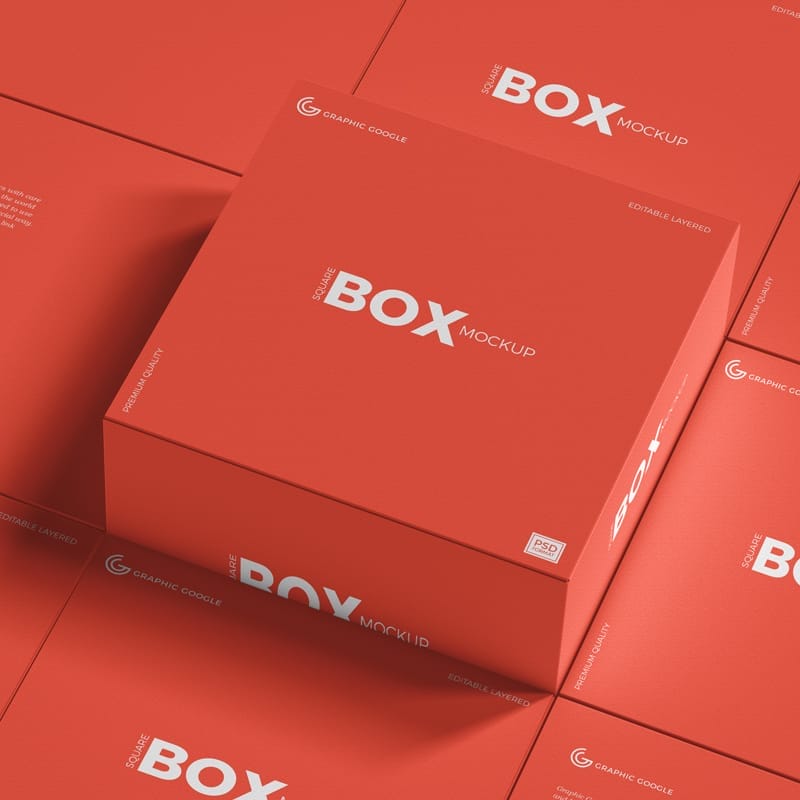 Grid Square Boxes Mockup