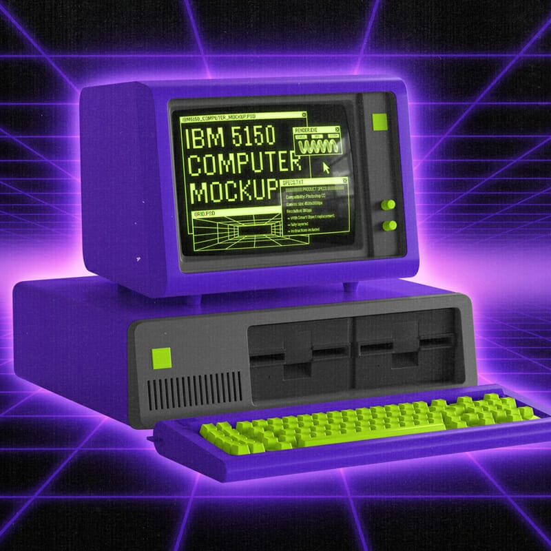 IBM 5150 Computer Mockup PSD
