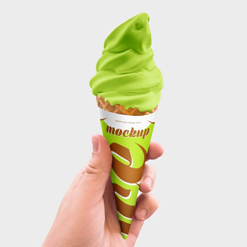 Ice Cream Cone Mockup PSD