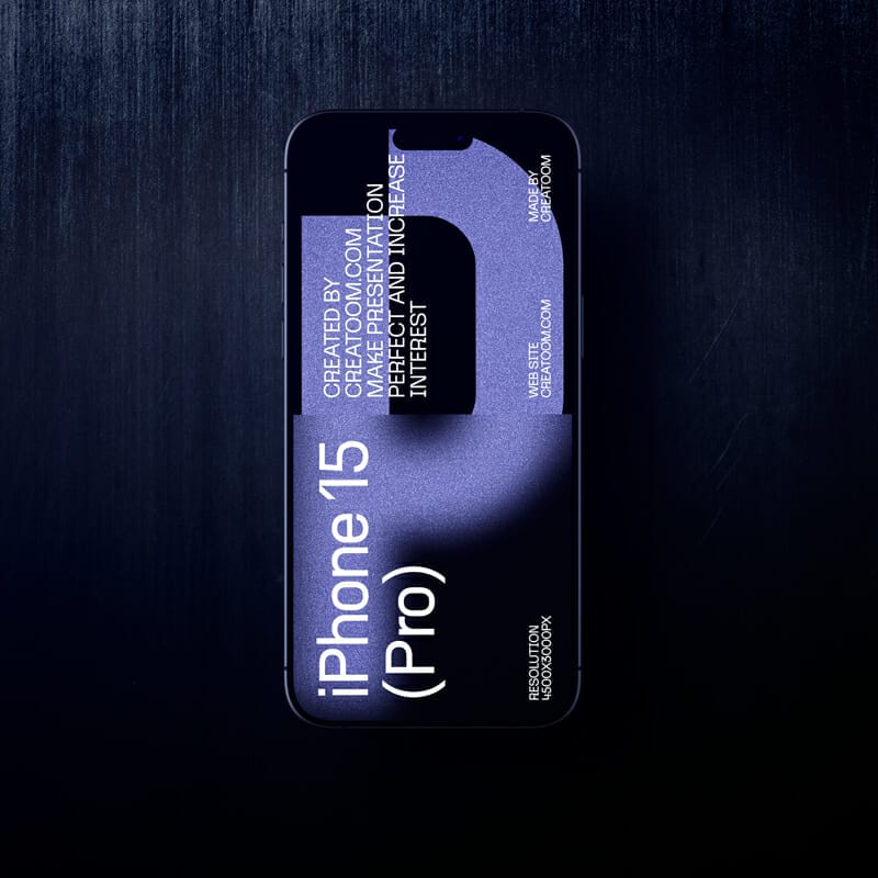 Iphone 15 Pro Mockup On Titanium Background