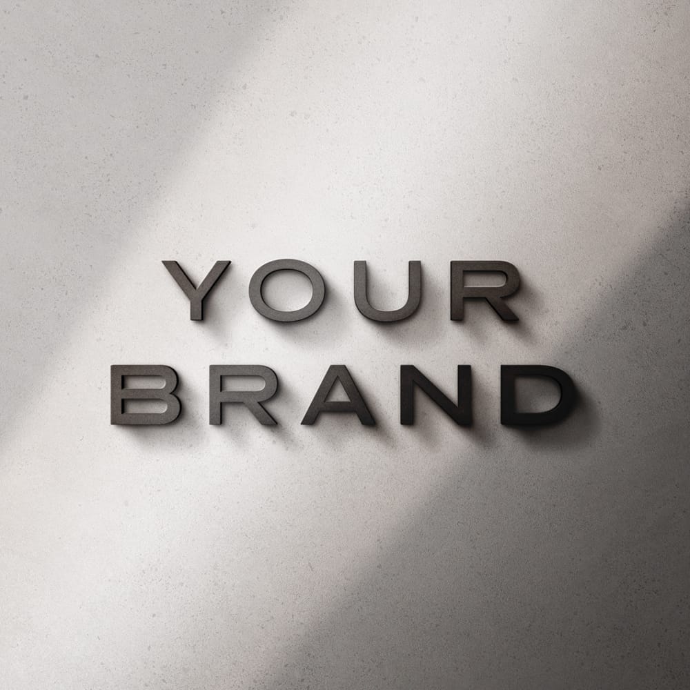 Luxury Chrome Sign Logo Mockup PSD