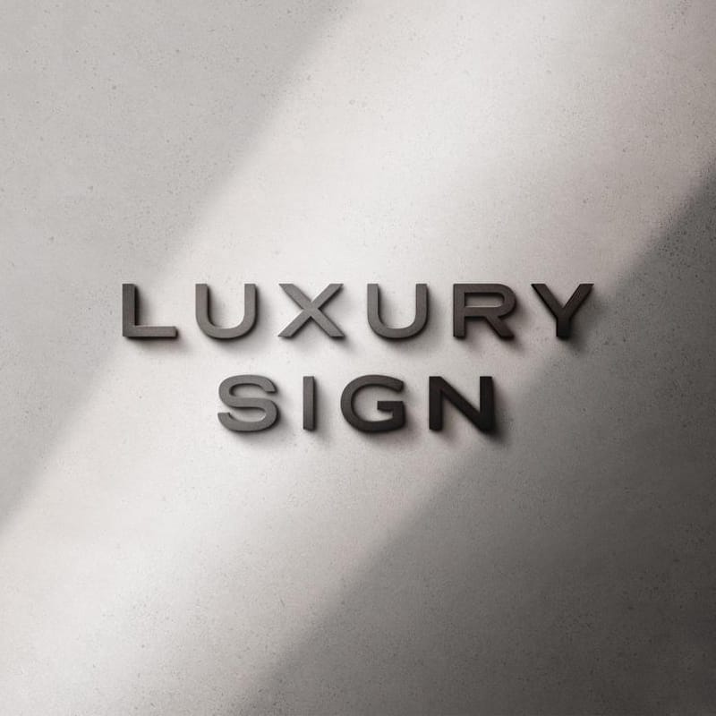 Luxury Chrome Sign Logo Mockup
