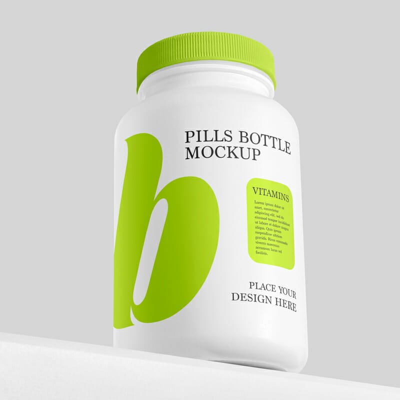 Matte Pills Bottle Mockup PSD