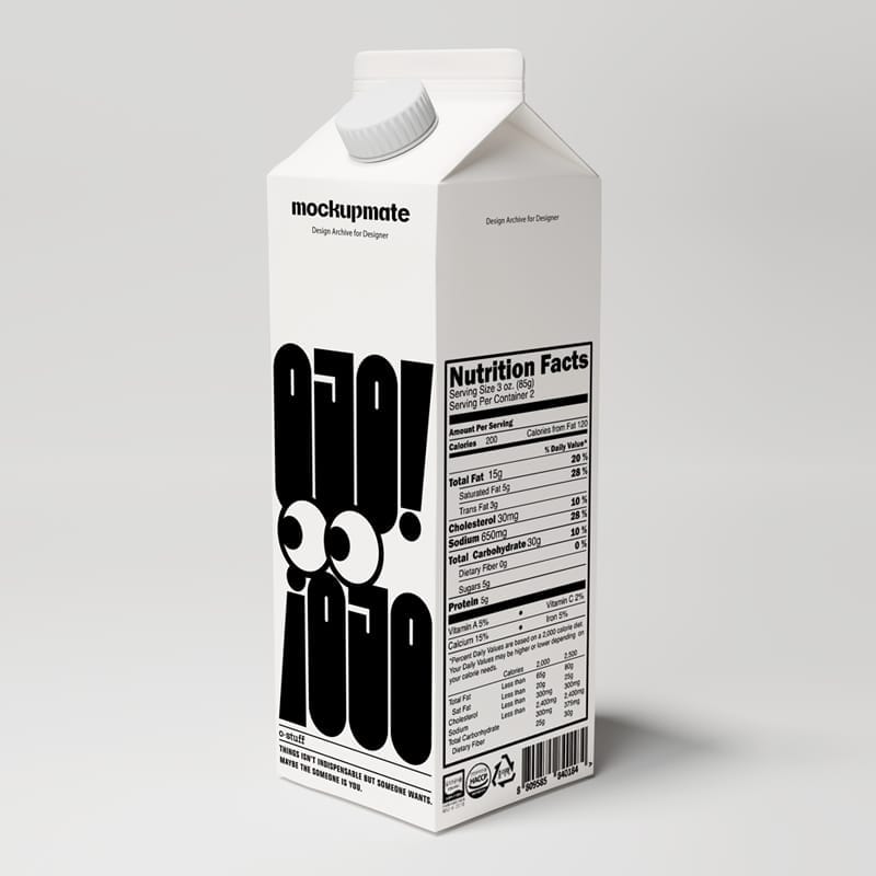 Milk Carton Package Mockup