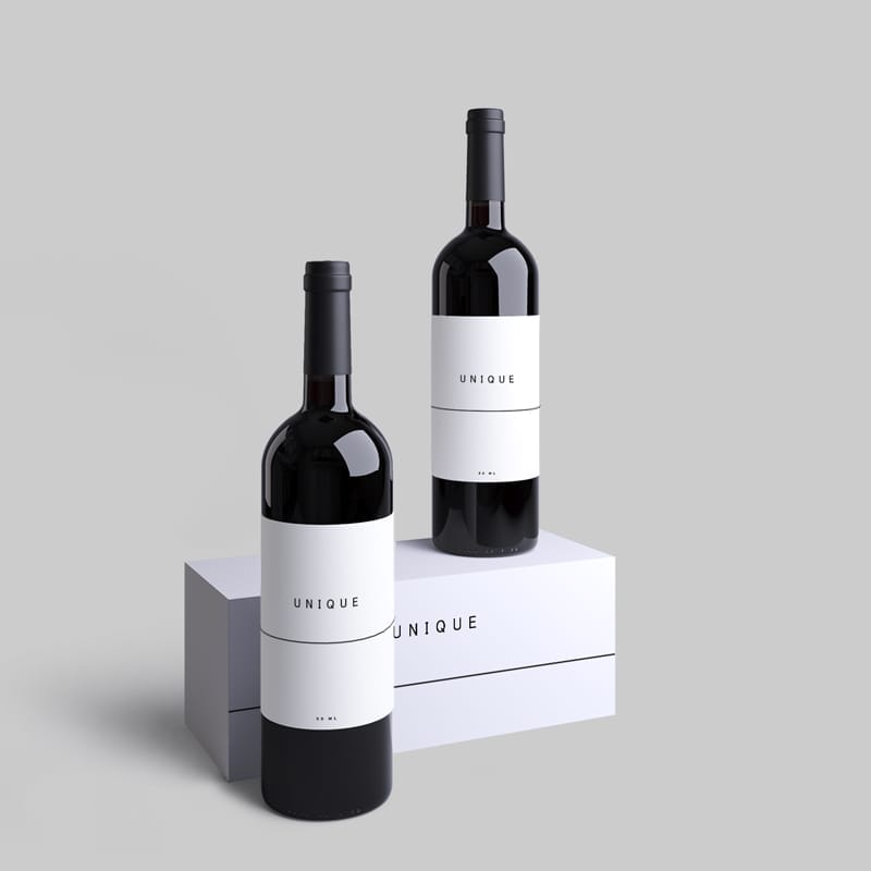 Minimal Wine Bottle Mockup