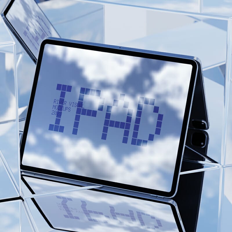 Mirror Skies iPad Pro Mockup PSD