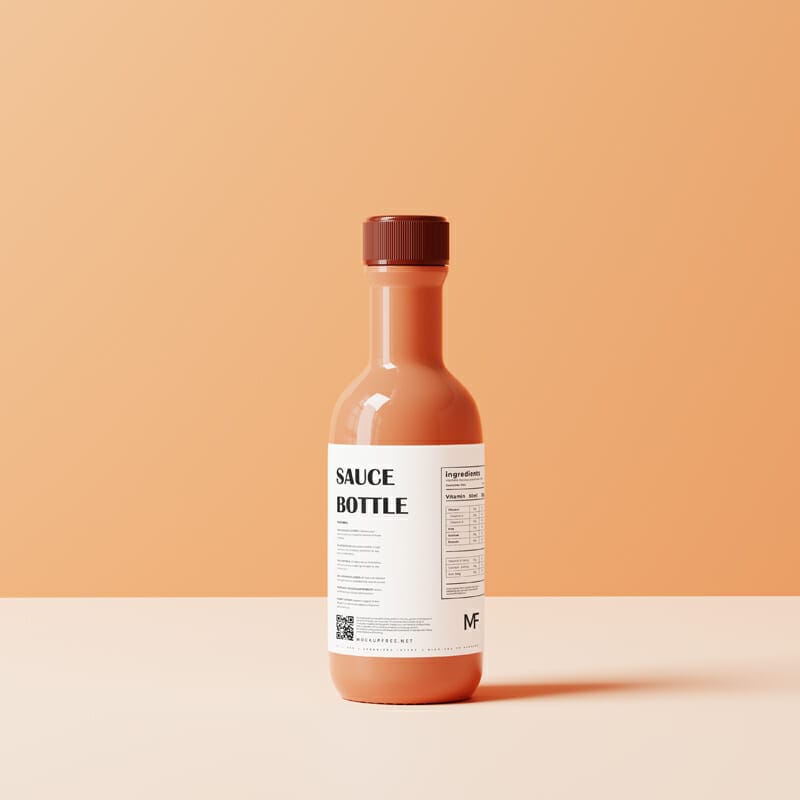 Non Transparent Sauce Bottle Mockup