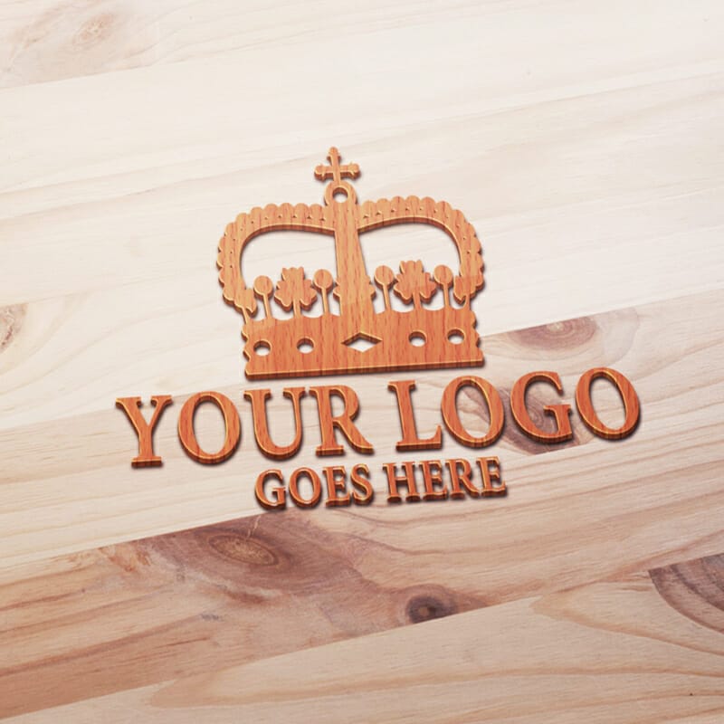 Orange Wood Logo Mockup