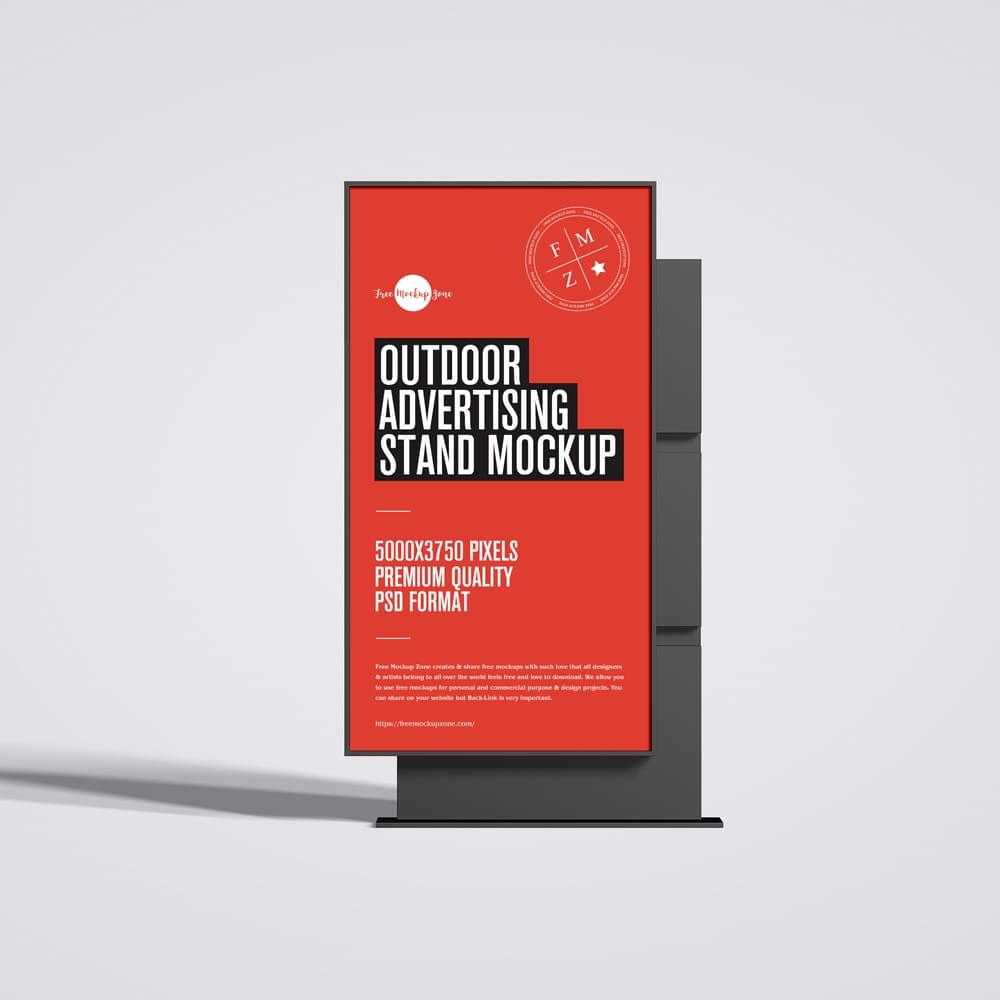 Outdoor Advertising Stand Mockup PSD