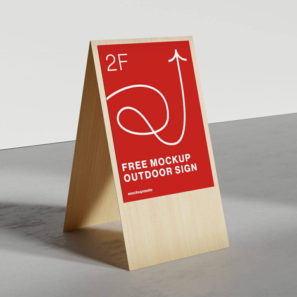 Outdoor Sign Stand Mockup PSD