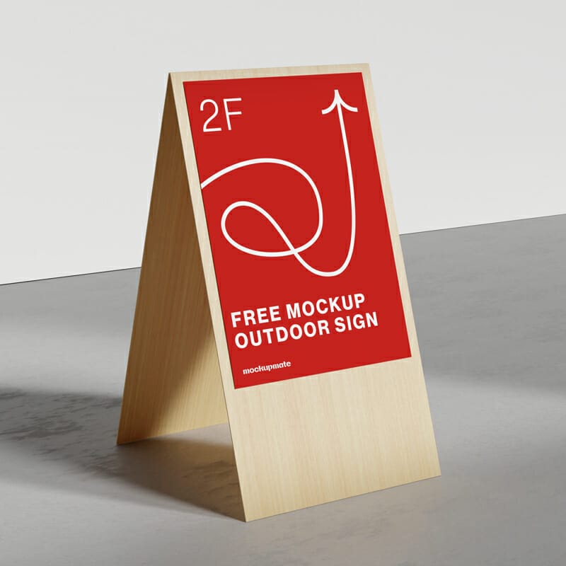 Outdoor Sign Stand Mockup PSD