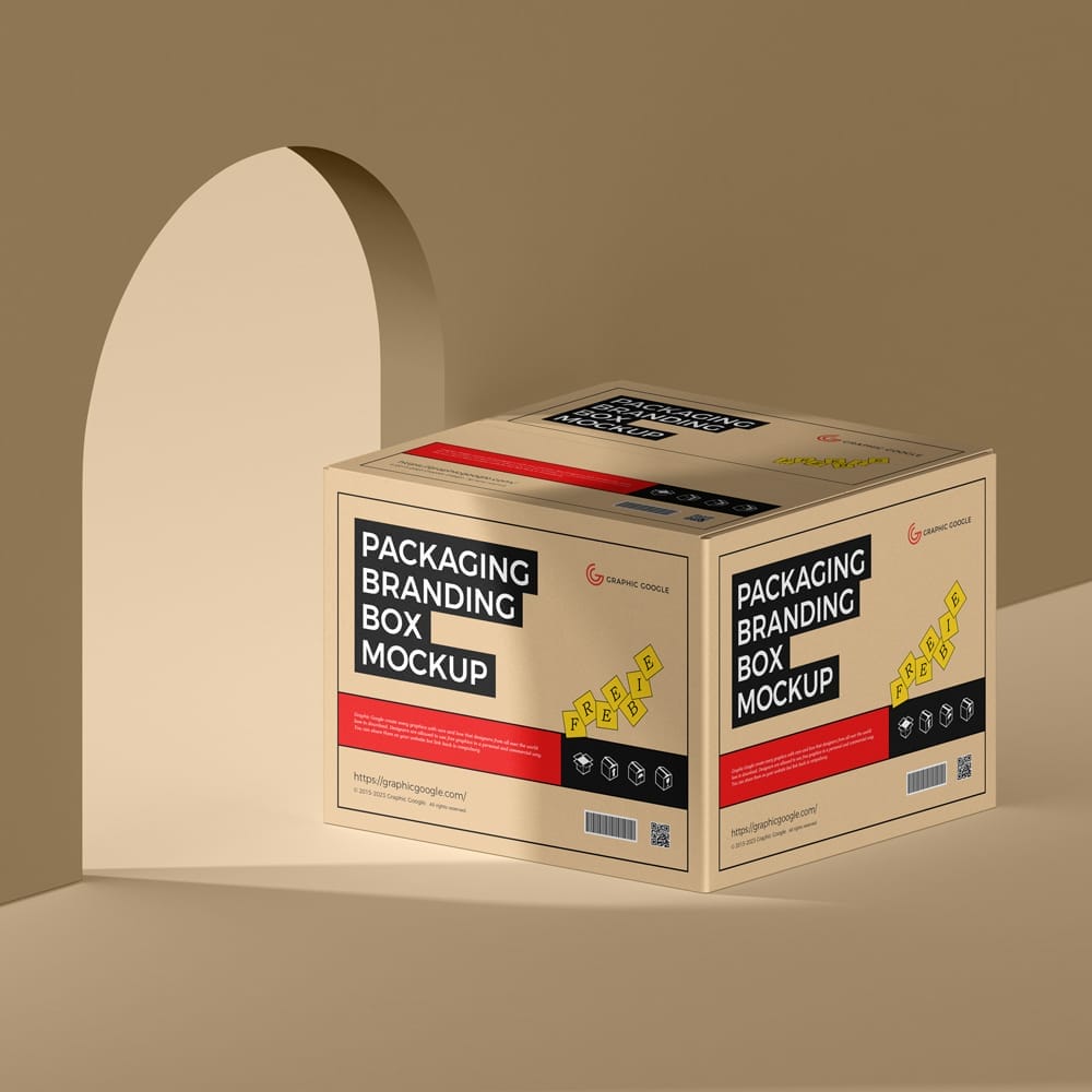 Packaging Branding Box Mockup PSD